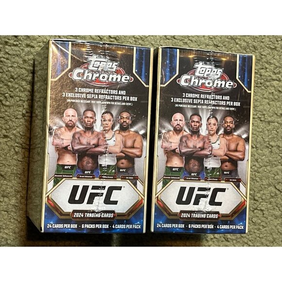 2 New! 2024 Topps UFC Chrome Factory Sealed Blaster Box 24 Cards In 6 Packs Misb - Picture 3 of 4